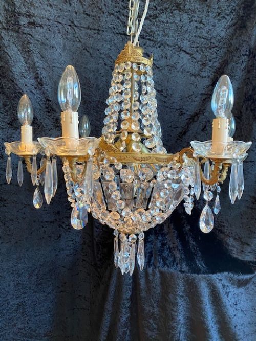 french empire antique chandelier with six outer lights and three internal lights