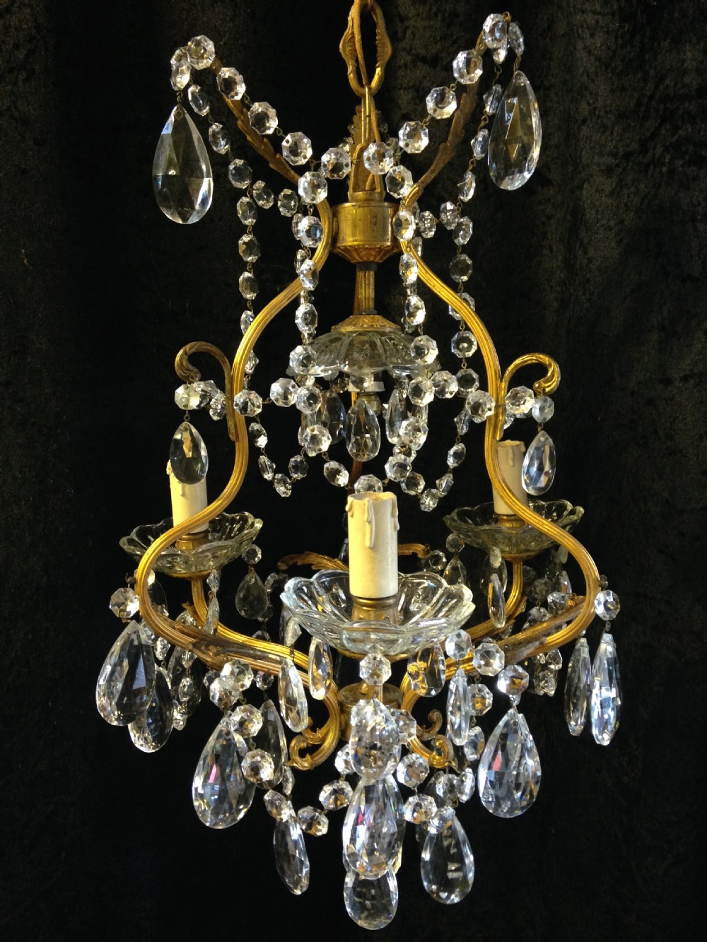 small italian brass gilt chandelier