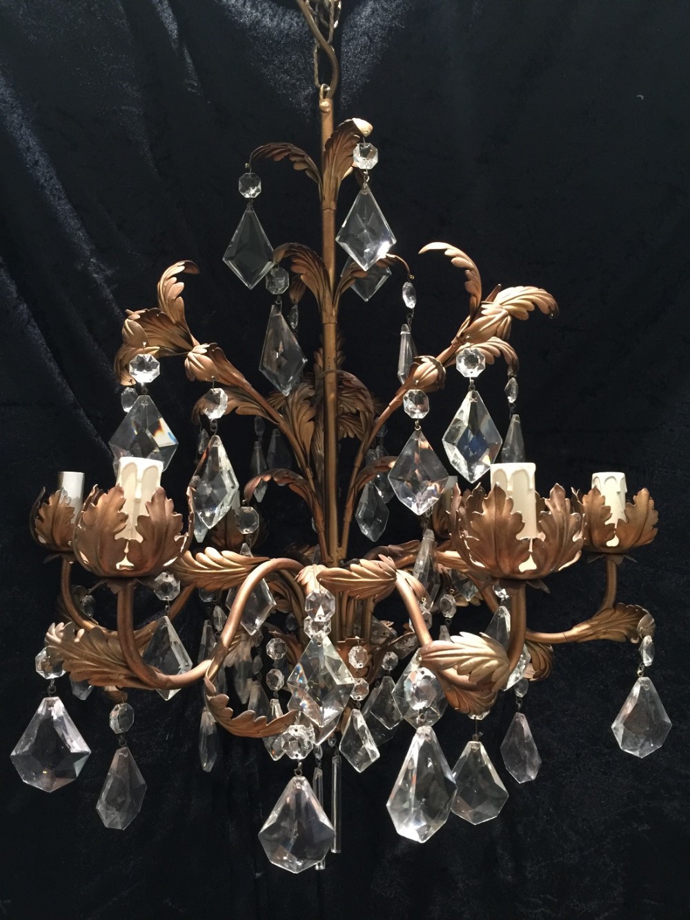 italian gilt leaf chandelier