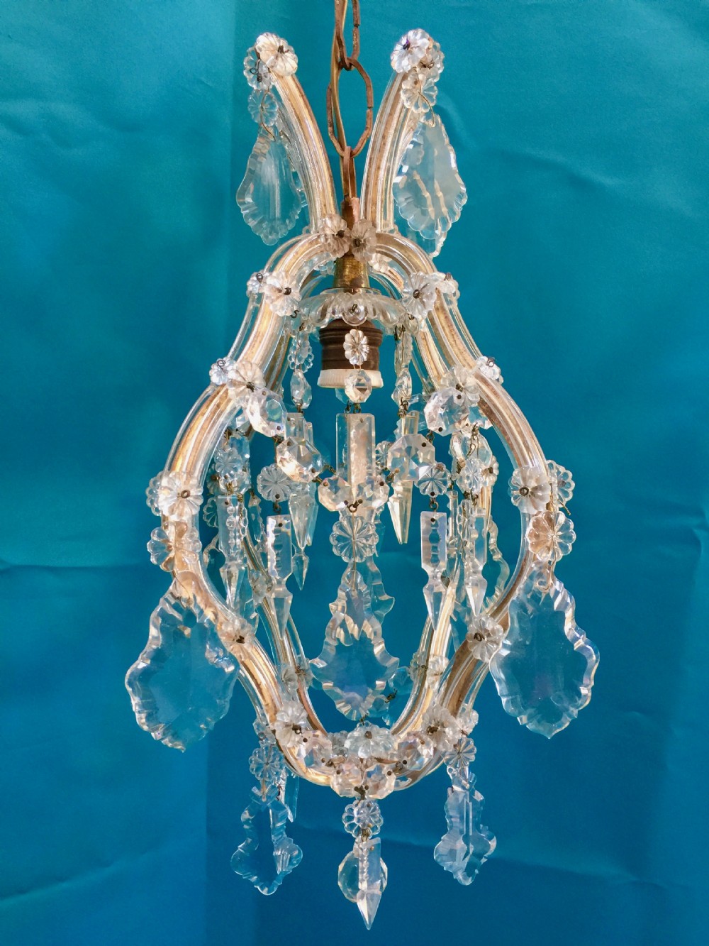 one light italian marie theresa antique chandelier