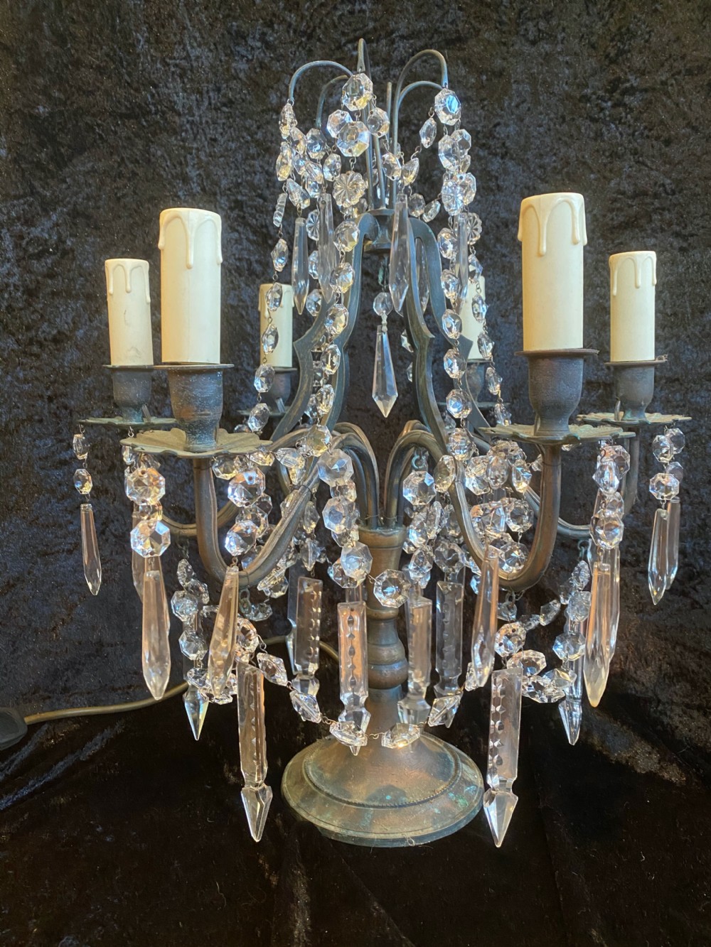 six light french antique table light