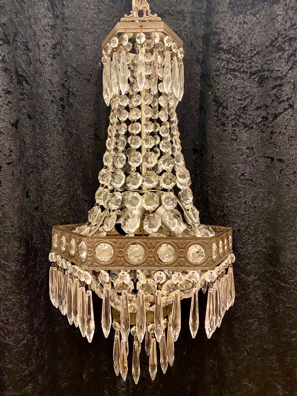 a three light hectagonal french empire chandelier