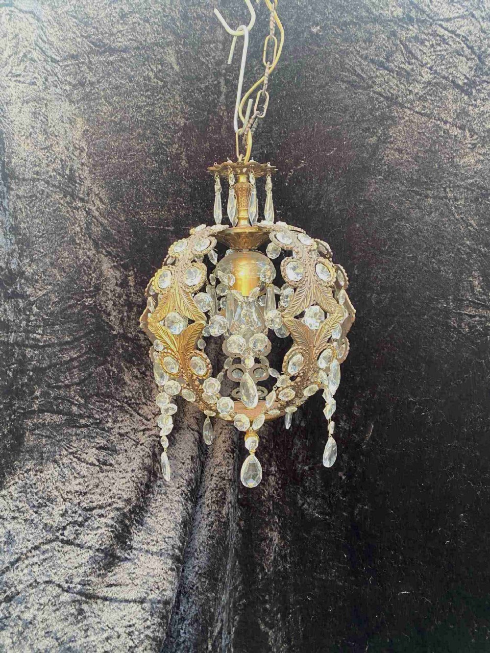a single light italian deco antique chandelier