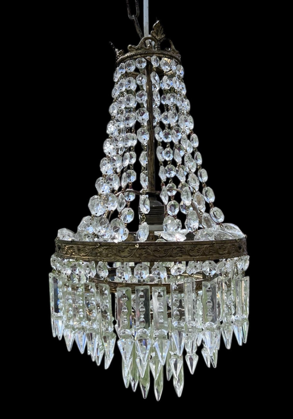one light french waterfall antique chandelier