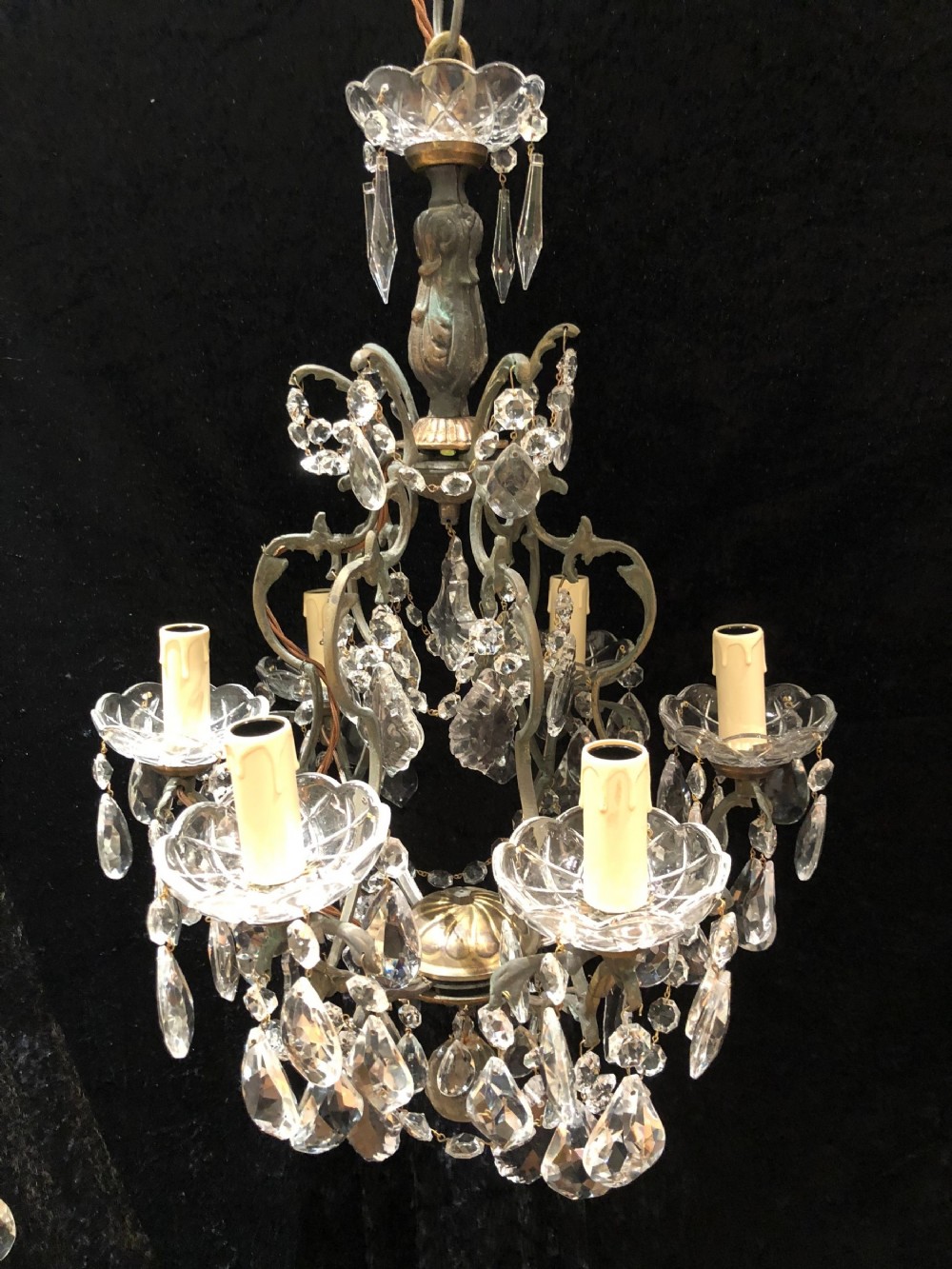 a six light french antique chandelier